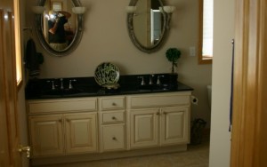 Custom interior design of elegant bathroom vanity