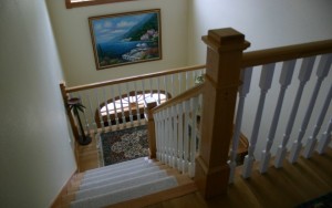 Custom interior design for stairs in OBX cottage