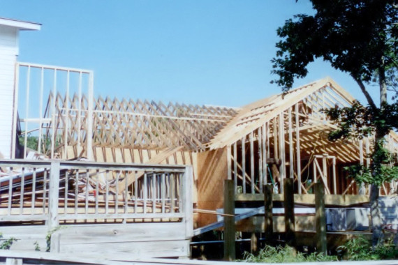 Duck United Methodist Church fellowship hall framing construction